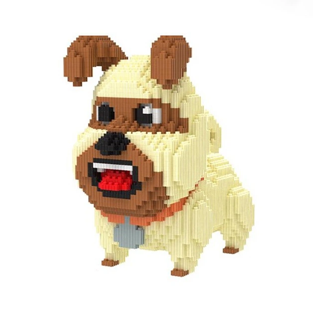 Конструктор Magic Bloks 3D Тайная жизнь домашних животных Мопс из пластика на 4370 дет. Бежевый (150-98-BX-170)