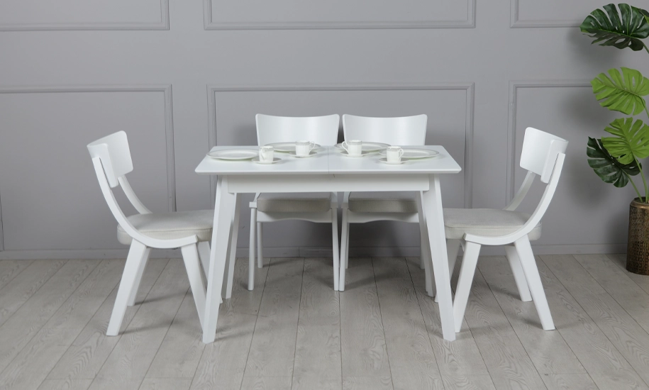 Стіл розкладний Мілан з масиву дерева 1100/1400x700x750 мм Білий (735346) - фото 5 Стіл розкладний Мілан з масиву дерева 1100/1400x700x750 мм Білий (735346) - фото 5