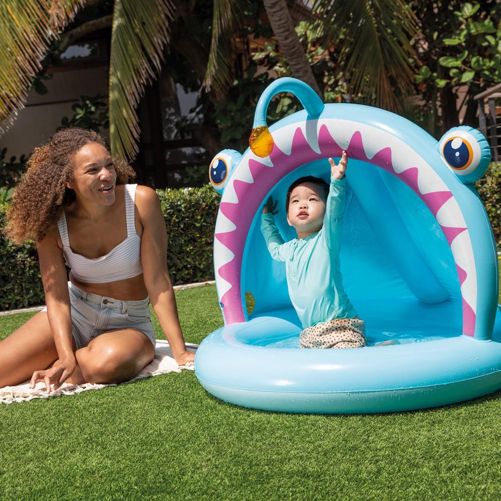 Басейн надувний дитячий Intex Риба Вудильник від року з навісом 127x102x86 см (2533769845) - фото 4