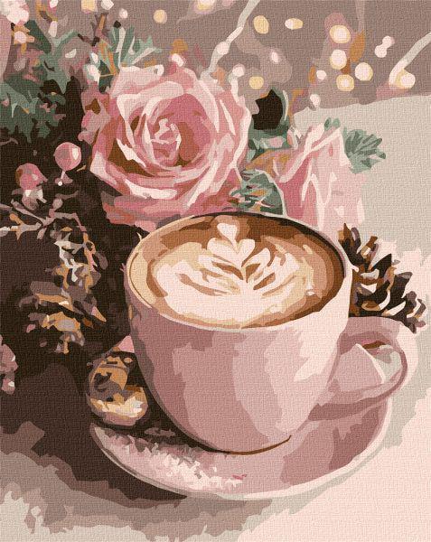Картина за номерами Ideyka Новорічне капучіно з фарбами металік 40x50 см (Id-KHO5743)