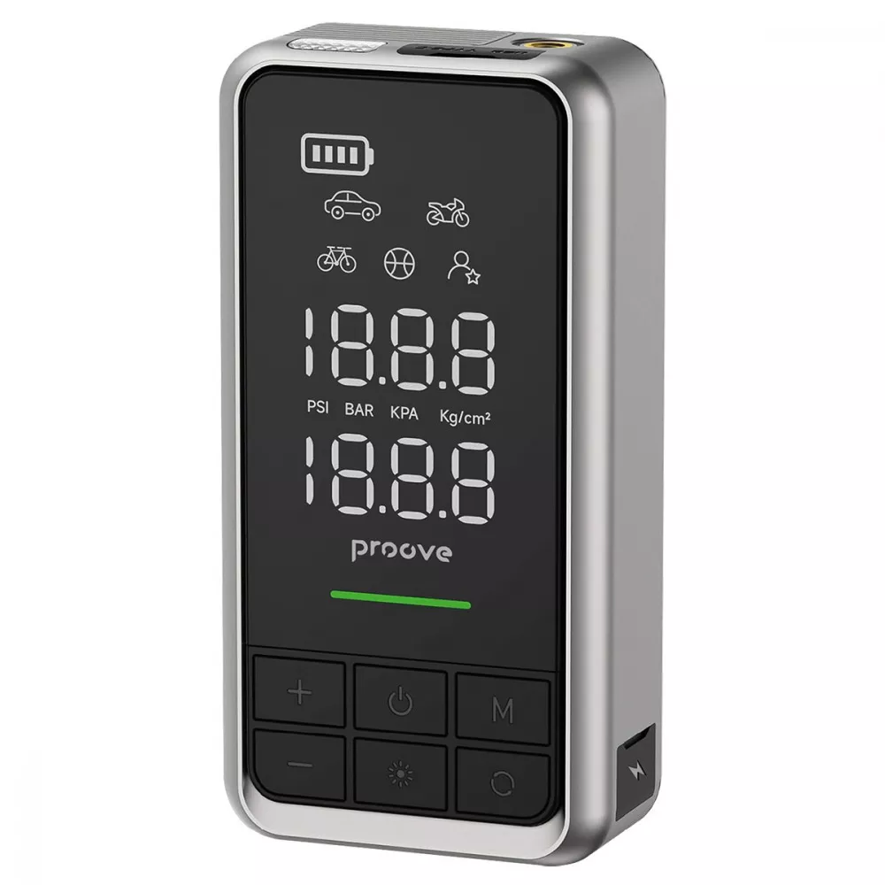 Пуско-зарядний пристрій з насосом Proove Air Jump 2в1 10400 mAh 1000A USB Type-C LED-дисплей (631545)