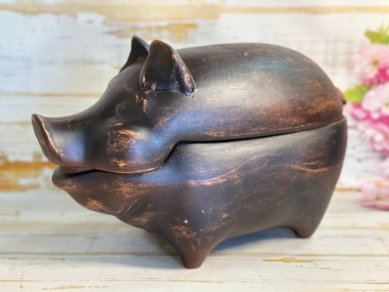 Форма для запікання і подачі Смажений кабанчик з червоної глини 2,5 л (2655365636)