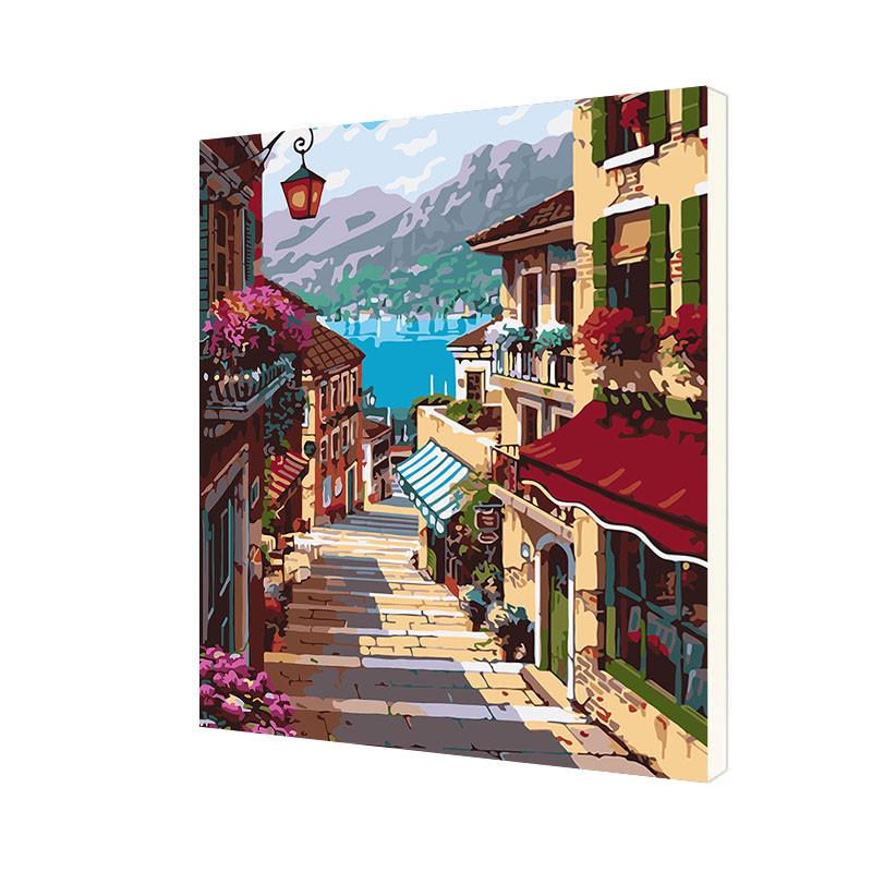 Картина за номерами Lesko DIY WH-A563 "Село Белладжіо"