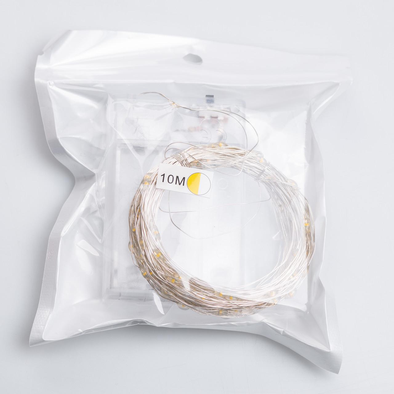 Гирлянда Роса нить 100 LED на батарейках 10 м Желтый (100L10MWY) - фото 3 Гирлянда Роса нить 100 LED на батарейках 10 м Желтый (100L10MWY) - фото 3