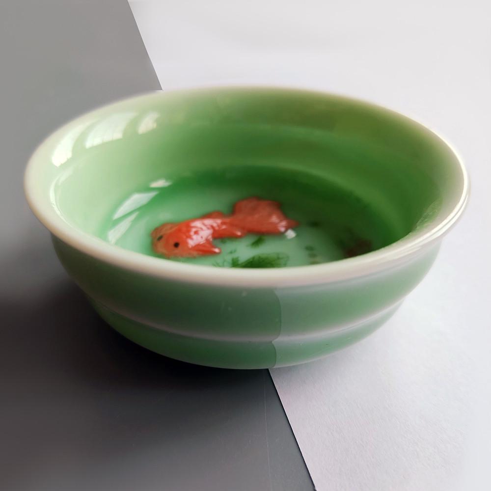 Пиала керамическая с рыбкой 60 мл Зеленый - фото 1 Пиала керамическая с рыбкой 60 мл Зеленый - фото 1