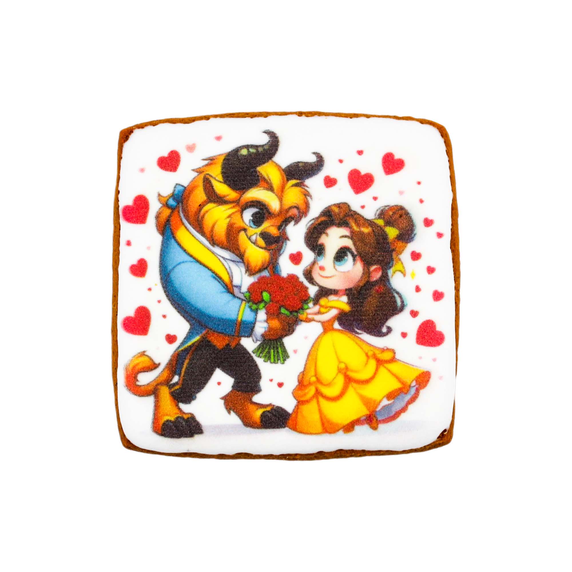 Пряник с принтом Крафт Пряник День святого Валентина "Красавица и Чудовище" 45г