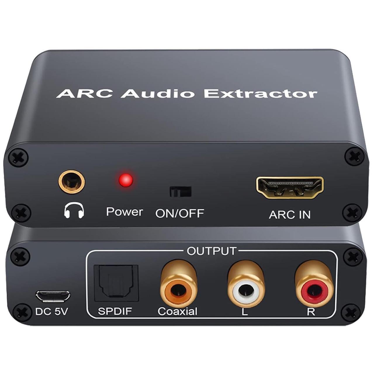 HDMI ARC аудио экстрактор Addap HAE-04, конвертер звука с HDMI на RCA/Toslink (SPDIF)/Coaxial/AUX 3.5 мм для ТВ, саундбаров и усилителей