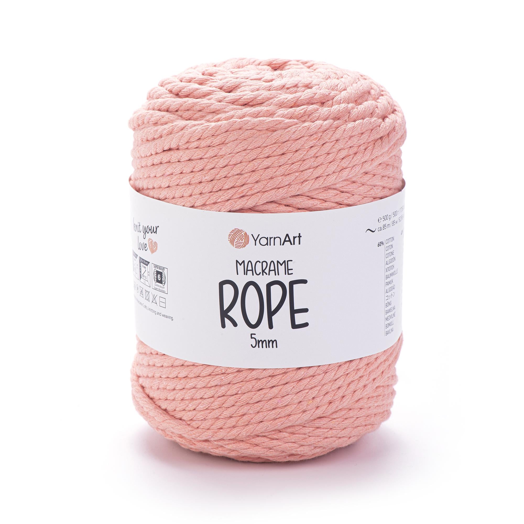 Шнур витый Macrame Rope 5 мм 500 г Персик №767 (2310291984)