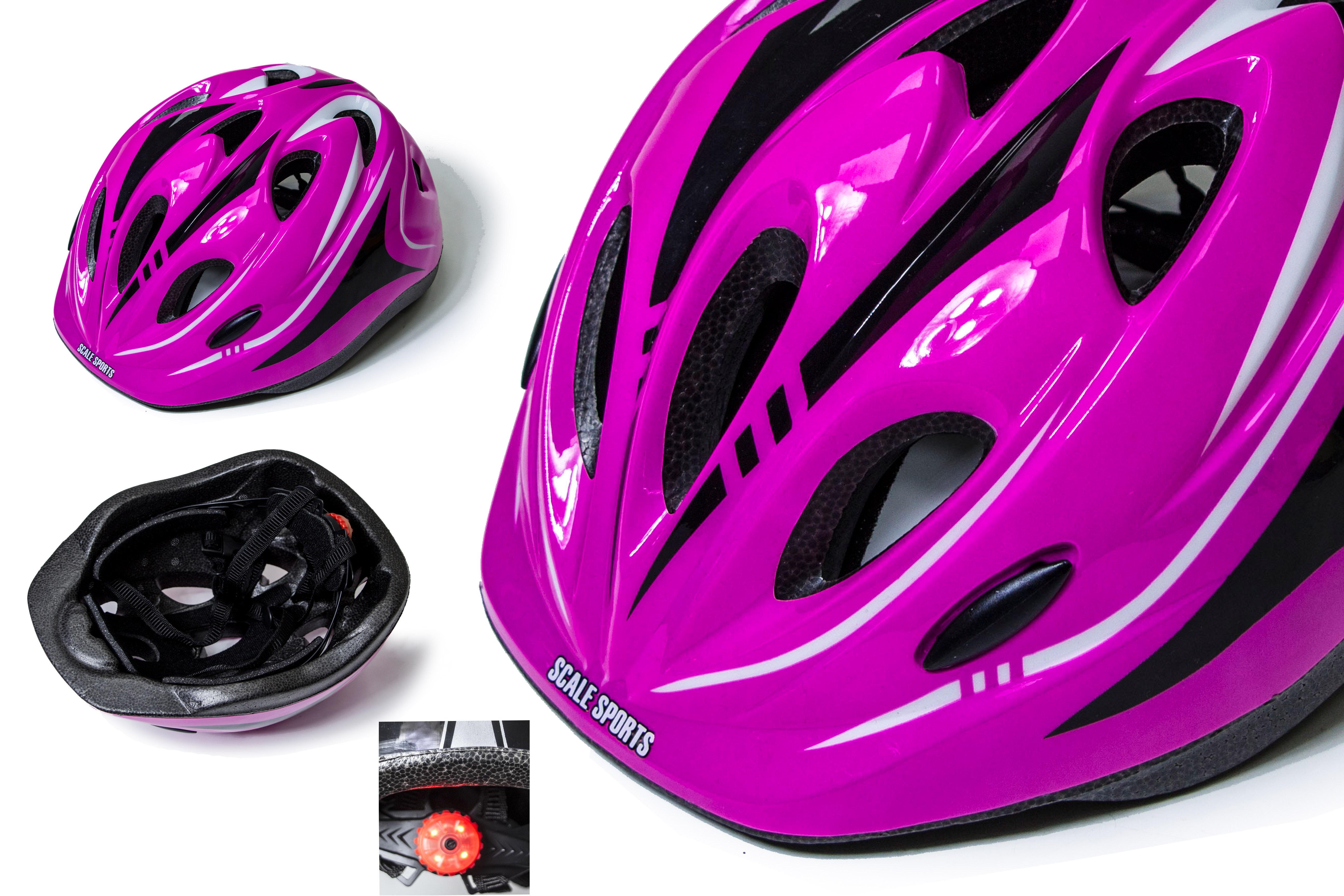 Захисний шолом Scale Sports для велосипеду із регулюванням розміру Рожевий (1900275555) - фото 2