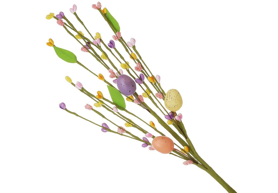 Декоративная ветвь с яйцами 16x42 см (H39-093)