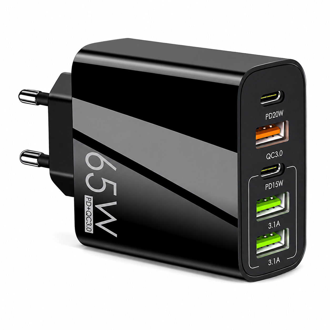 Зарядное устройство для USB-Type C 65W на 5 портов (1012-579-00) Зарядное устройство для USB-Type C 65W на 5 портов (1012-579-00)
