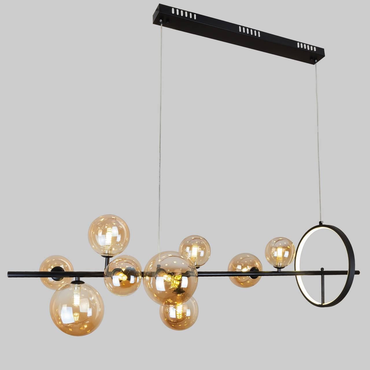 Люстра Bubbles 120 см на 10 ламп Черный (918-LP267-10 BK+ BR)