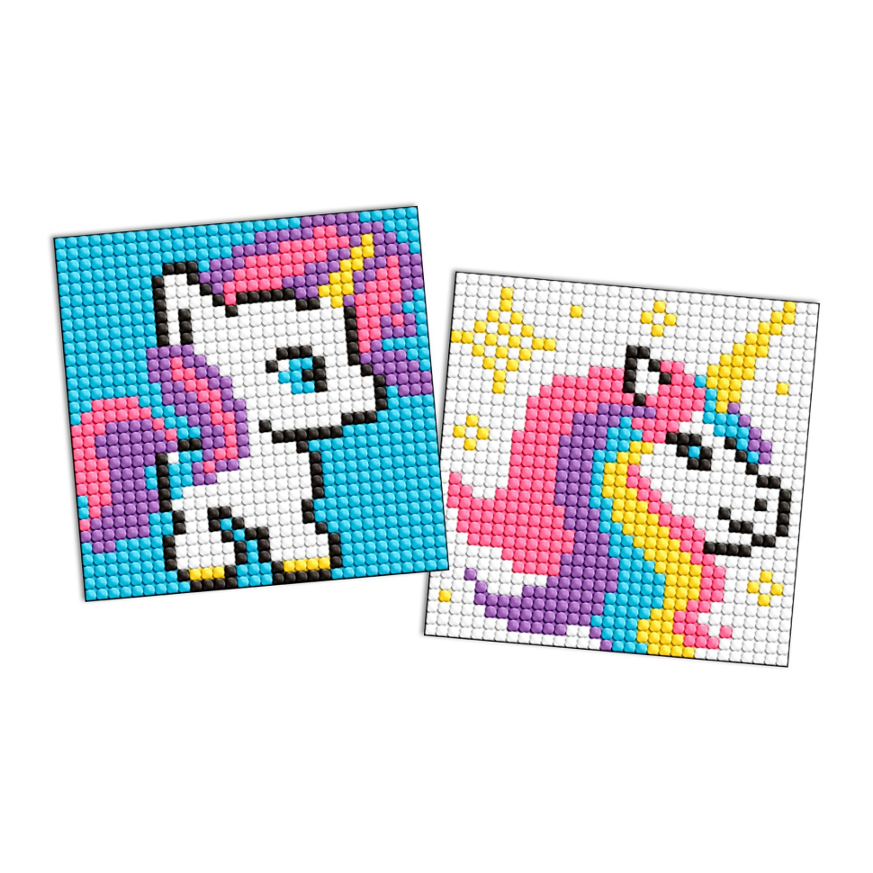 Алмазная мозаїка Одноріжка AMS1056 на самоклеючій основі 9x9 см