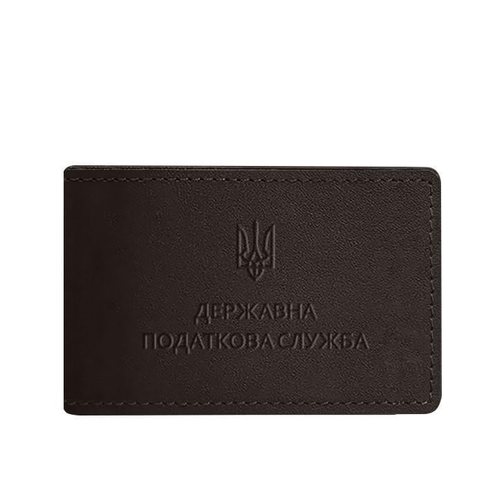 Обкладинка шкіряна на посвідчення Державної податкової служби Темно-коричневий (A-027904)