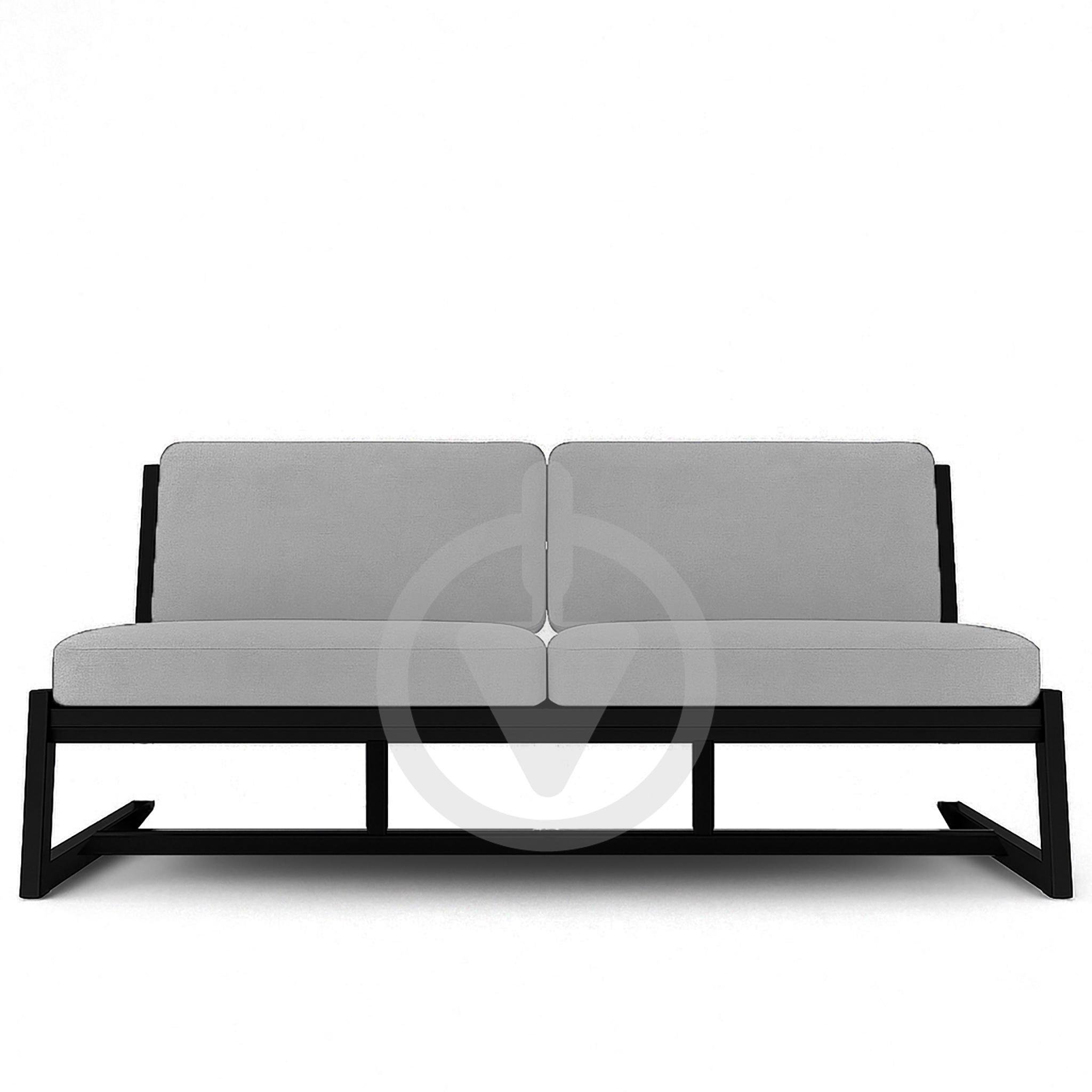 Диван металлический AVVS Атлас лофт велюр 156 см Светло-серый - фото 2