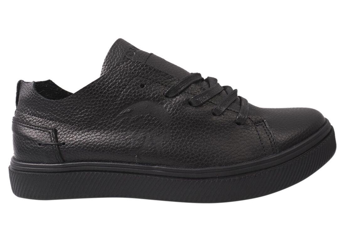 Кеди чоловічі Cros Sav зі шкіри на низькому ходу на шнурівці р. 40 Чорний (30-21DTC) - фото 3 Кеди чоловічі Cros Sav зі шкіри на низькому ходу на шнурівці р. 40 Чорний (30-21DTC) - фото 3