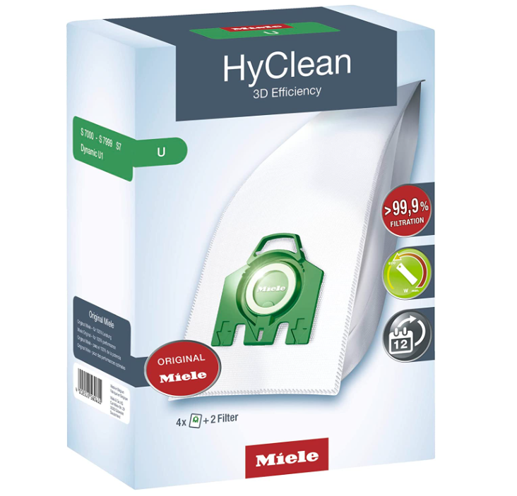Набор мешков для пылесоса Miele HyClean 3D Efficiency U с 2 фильтрами 4 шт. (10316337)