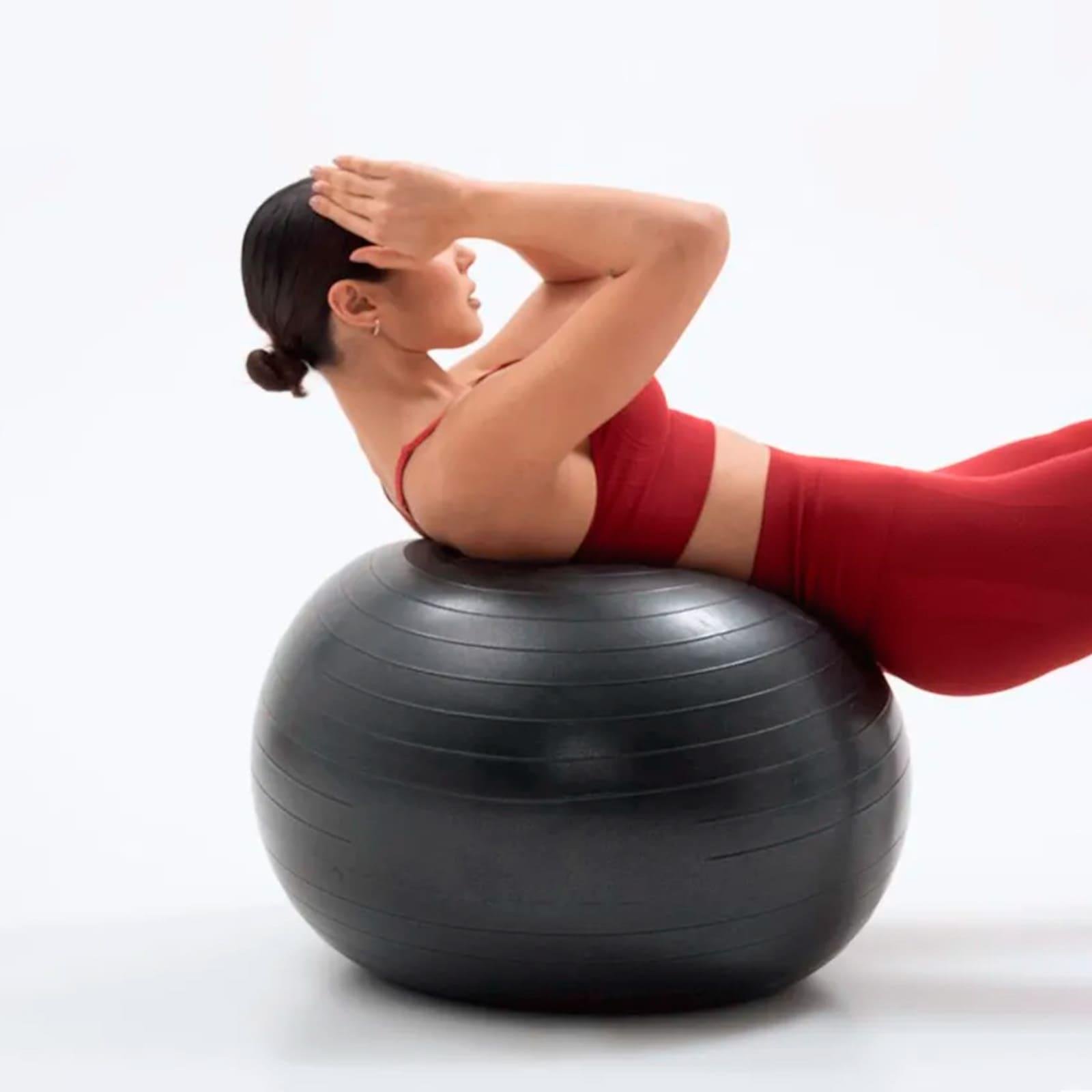 М'яч для фітнесу сатин із насосом OSPORT 85 см Чорний (OF-0287) - фото 2