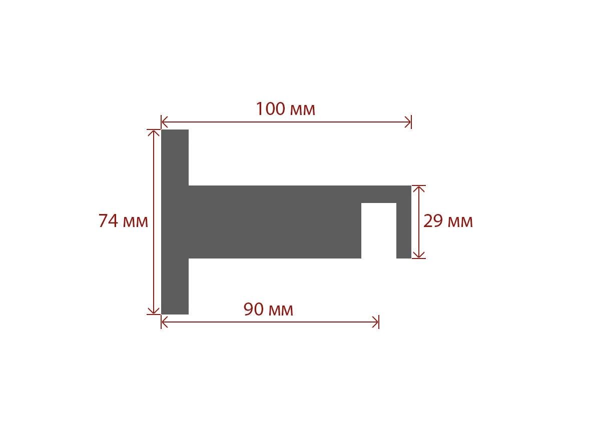 Кронштейн Quadrum Скарлайн одинарный короткий 9 см Белый глянец - фото 2