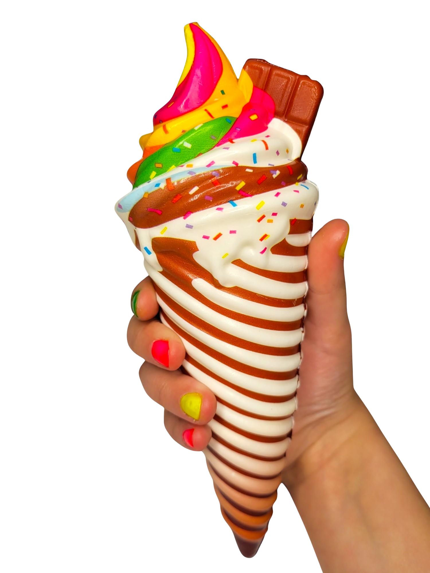 Антистресс игрушка сквиш Мороженое рожок 20 см Коричневый микс - фото 2 Антистресс игрушка сквиш Мороженое рожок 20 см Коричневый микс - фото 2