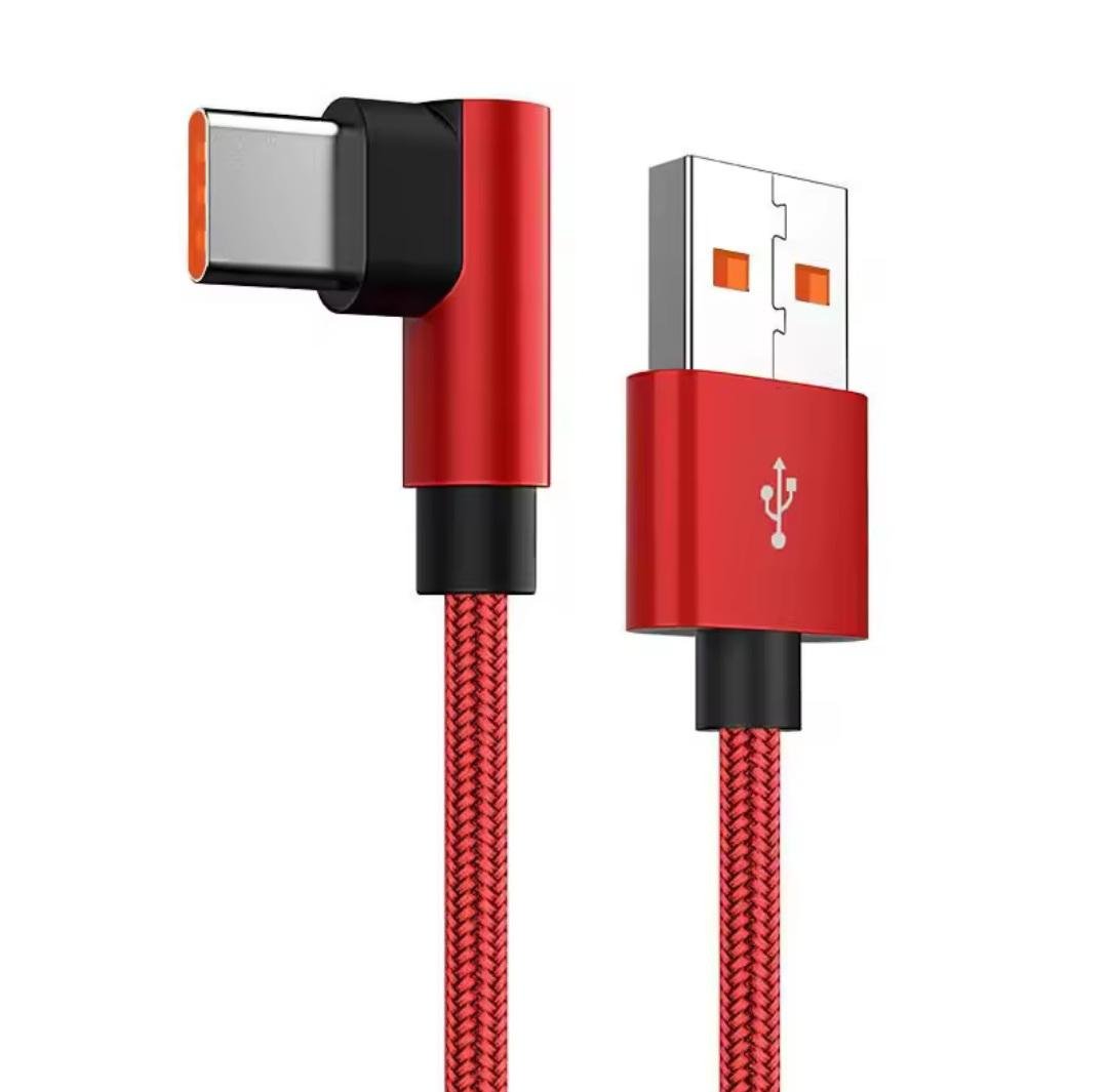 Кабель USB Type-C для швидкої зарядки 1 м 5A 90 градусів Червоний (2435905663) Кабель USB Type-C для швидкої зарядки 1 м 5A 90 градусів Червоний (2435905663)