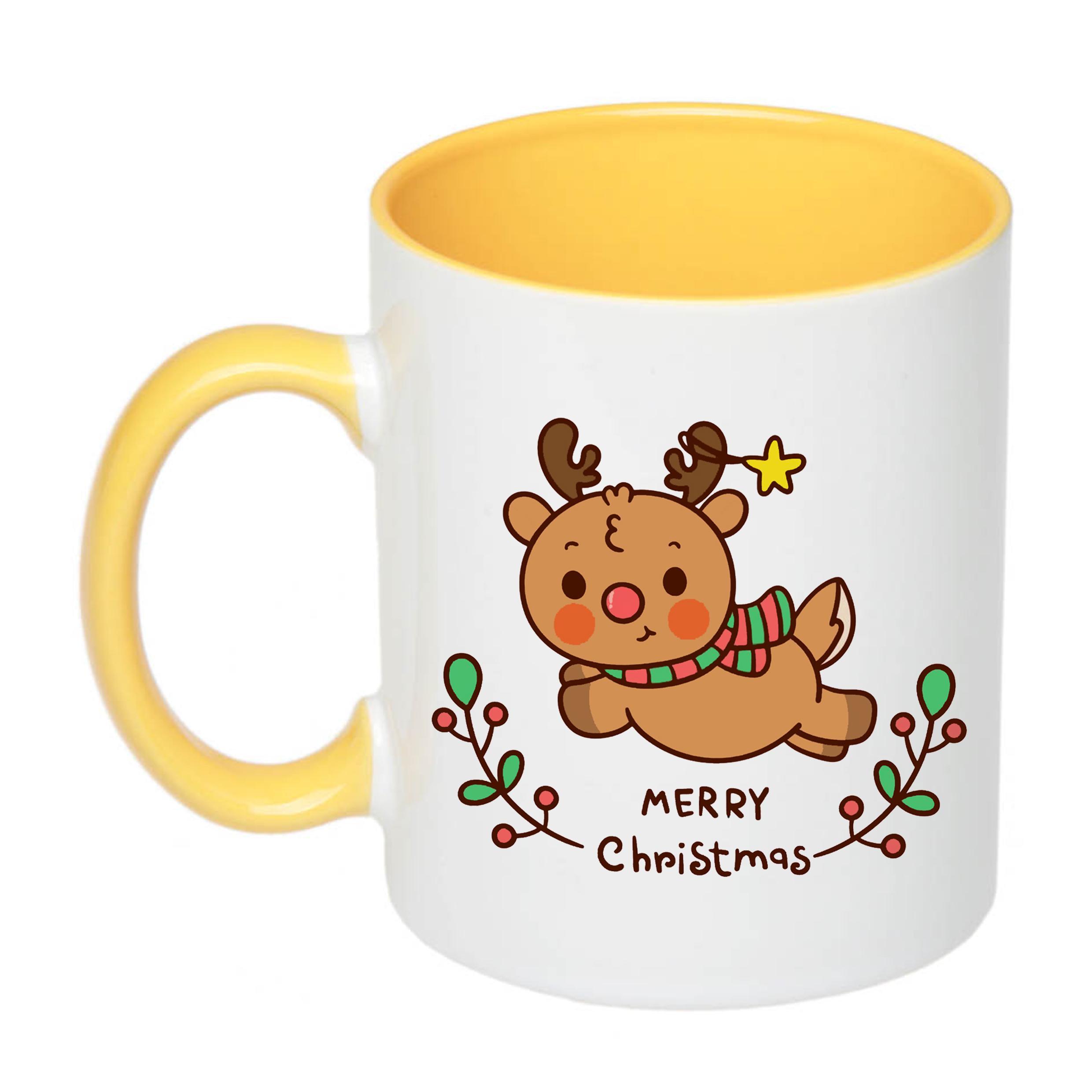 Чашка с печатью Marry Christmas deer 330 мл Желтый (21272) Чашка с печатью Marry Christmas deer 330 мл Желтый (21272)