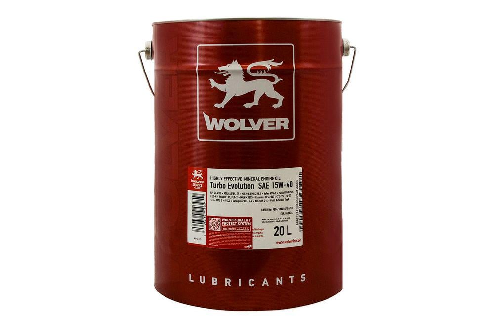 ᐉ Моторное масло автомобильное Wolver Turbo Evolution 15W-40 20 л ...