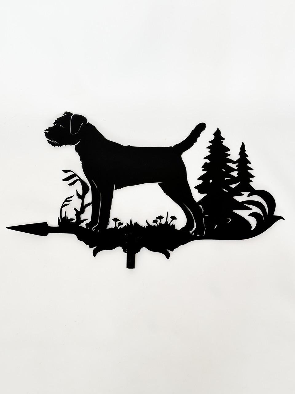 Флюгер на крышу маленький Собака Бордер-терьер на беседку/колодец/забор 65x50 см (1092416)