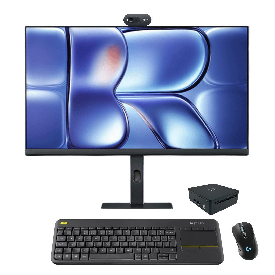 Комплект ПК офісний максимум Міні-Пк Ryzen 7/16GB/512GB/монітор 27″ Redmi A27Q 120 Гц/Logitech клавіатура з мишкою/веб-камера (epic2326)