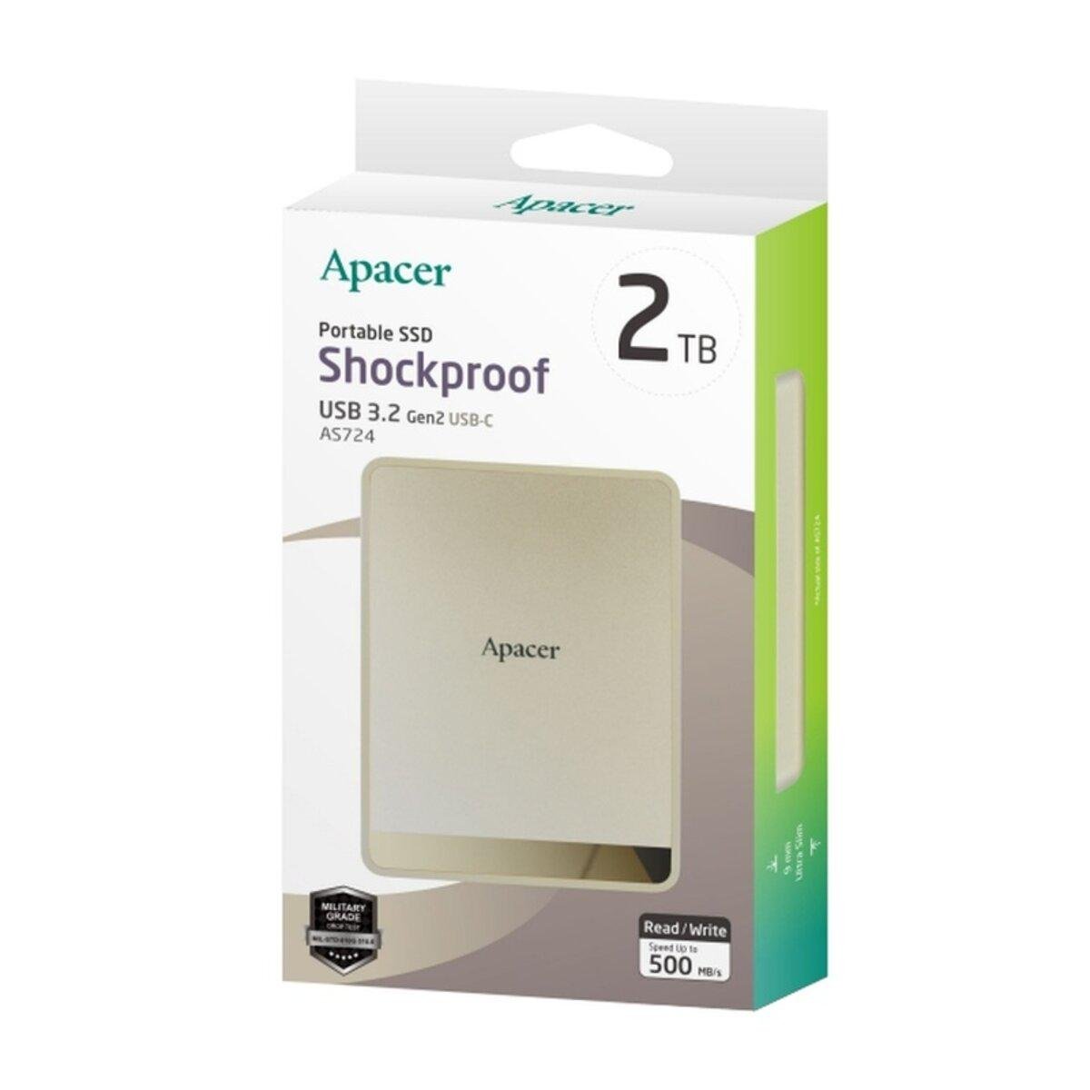 SSD-диск внешний Apacer AS724 1TB USB 3.2 Gen.2 Type-C Read/Write 500MB/s Cream (AP1TBAS724C-1) - фото 6