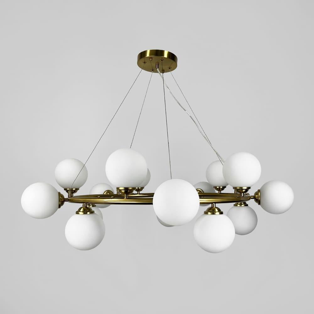 Люстра подвесная кольцо с плафонами Lighthouse LNF-17561/15 AB WT цоколь G9 Ø 95 см Бронза