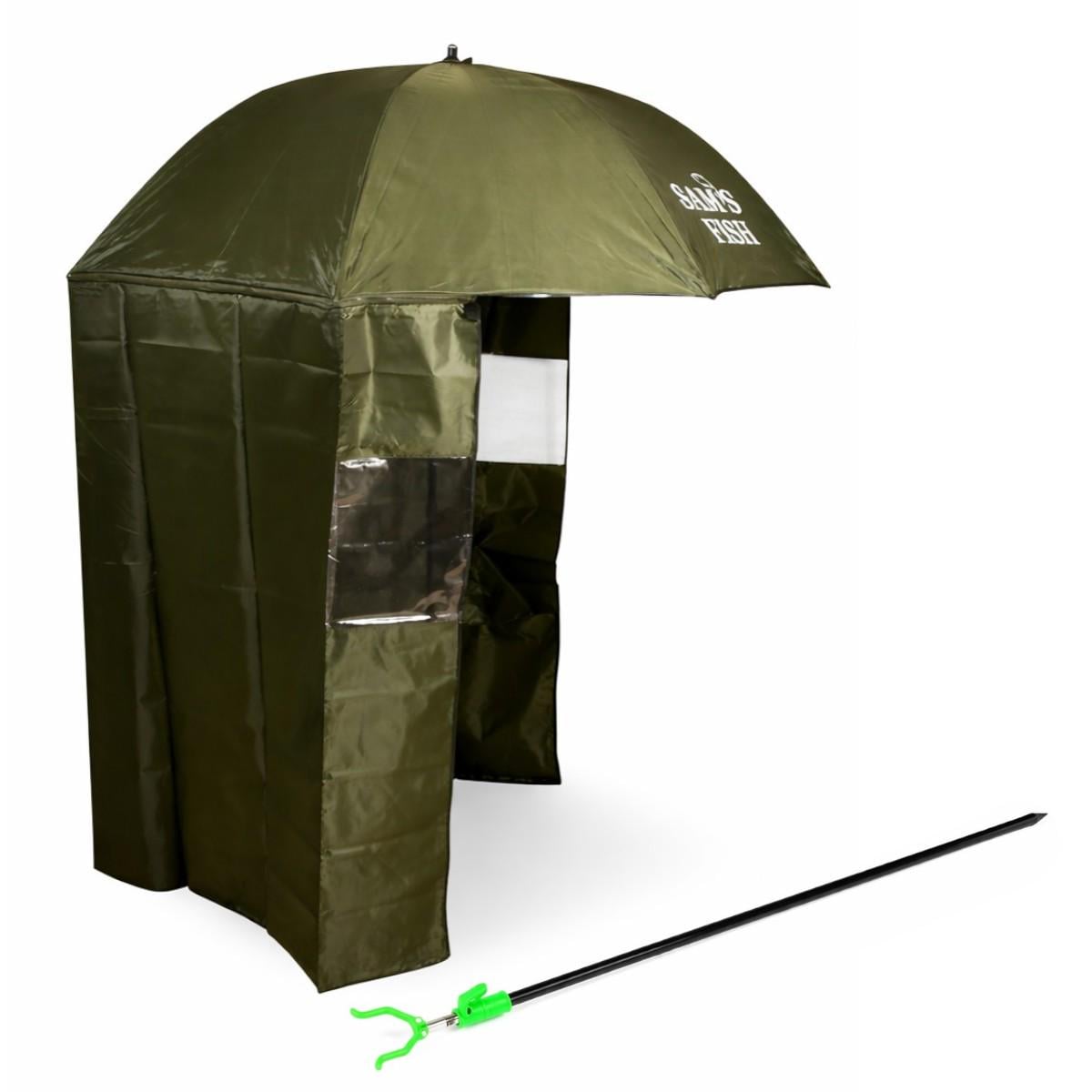 Парасолька-намет для риболовлі з бічними стінками Sams Fish d 2,2 м та підставка під вудку 1,2 м