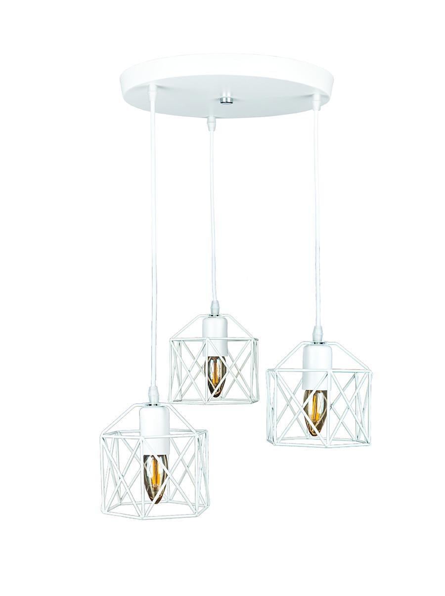 Підвісний світильник Levistella 756PR101F-3 300 Лофт з трьома металевими плафонами Білий (1887931030)