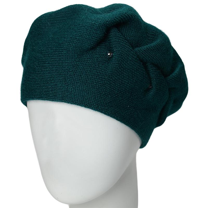 Берет женский Lirus Жаклин двойной на стойке Зеленый (159461)