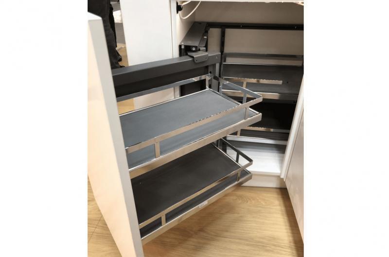 Карго для кухни универсальное GTV CORNER MovixPro с доводчиком плоский прут 450 мм Хром (KO-UMC450-01) - фото 2