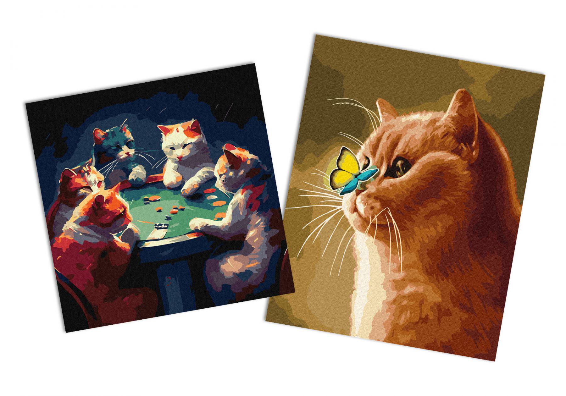 Набор картин по номерам Идейка 2в1 Волшебное чудо 40x50 см KHO4373 и Азартные пушистики 40x40 см KHO4485 (CKHO7385)