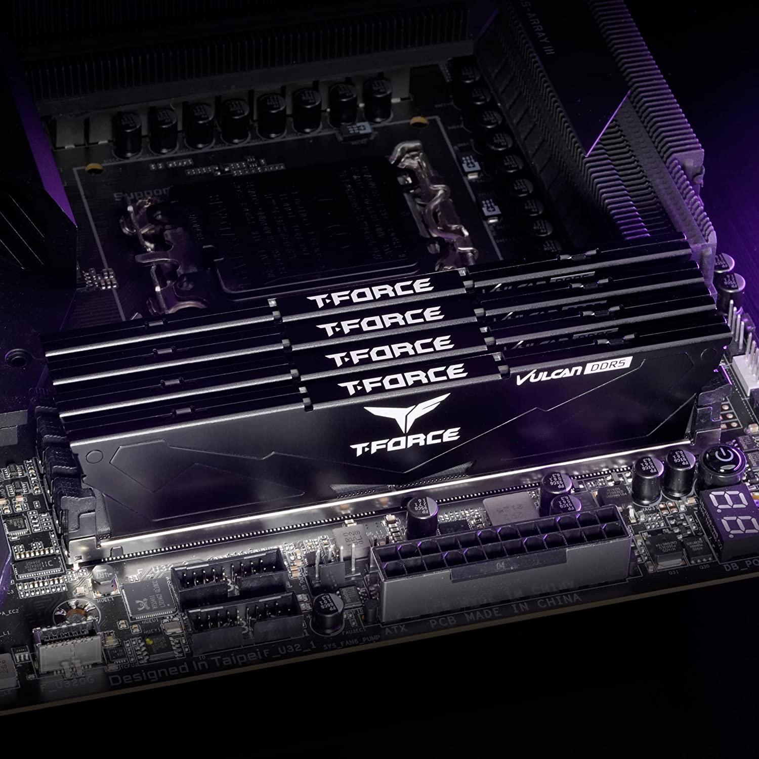 Оперативная память Team T-Force Vulcan DDR5 2x16GB/6000 Black (FLBD532G6000HC38GDC01) - фото 4