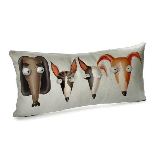 Подушка для дивана бархатная Мордашки собак 50x24 см (52BP_DOG010) Подушка для дивана бархатная Мордашки собак 50x24 см (52BP_DOG010)