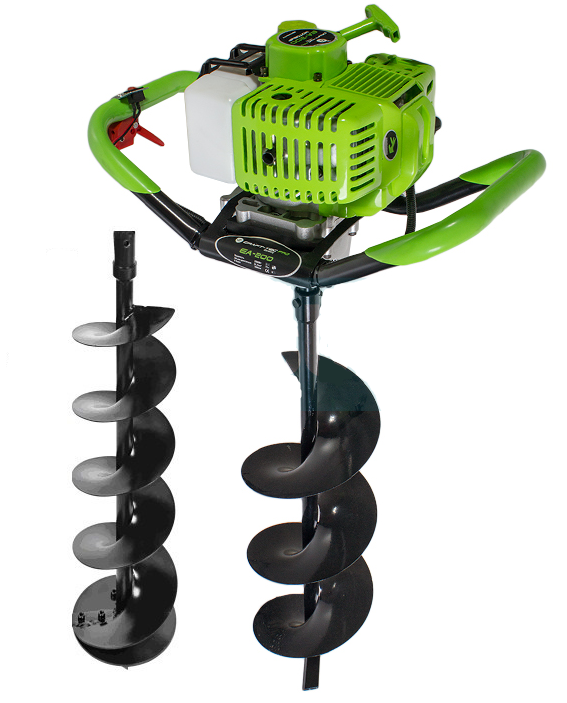 Мотобур Craft-tec PRO EA-200 в комплекте 1 шнек 100х1000 мм и 1 шнек 200х800 мм