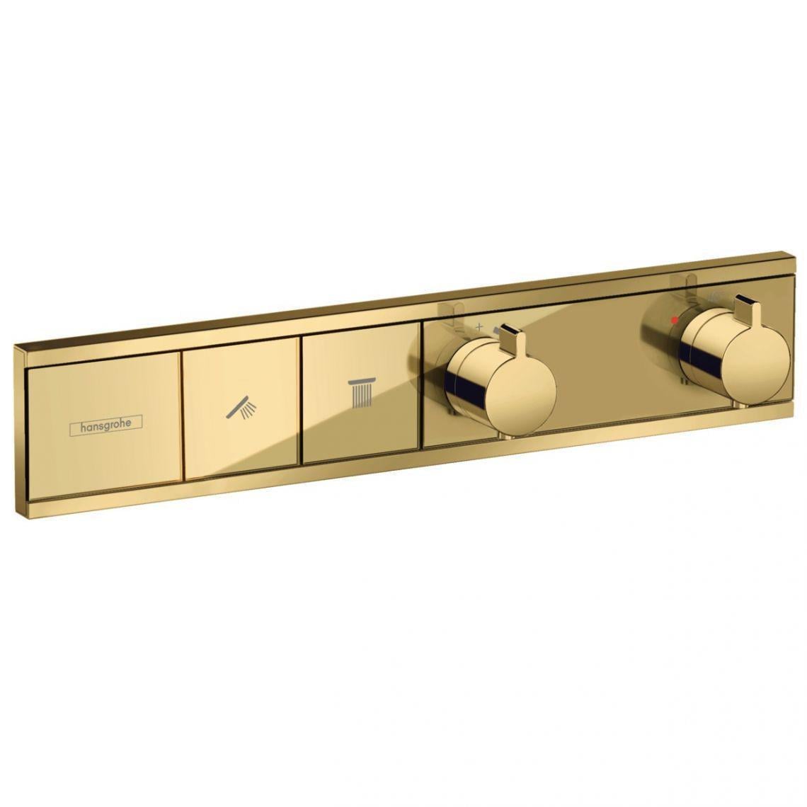 Термостат скрытого монтажа Hansgrohe RainSelect на 2 потребителя Polished Gold Optic (15380990)