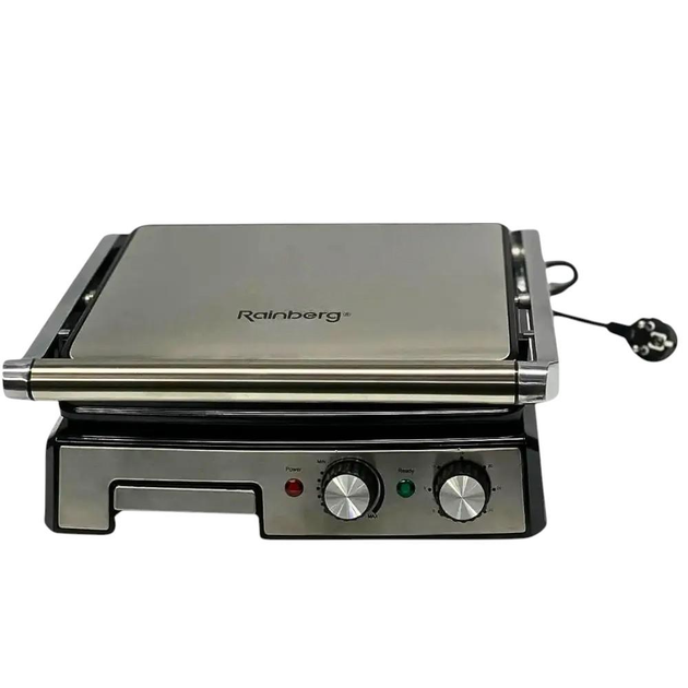 Гриль двосторонній Rainberg RB-2282 з антипригарним покриттям Сірий (GR-04782) Гриль двосторонній Rainberg RB-2282 з антипригарним покриттям Сірий (GR-04782)