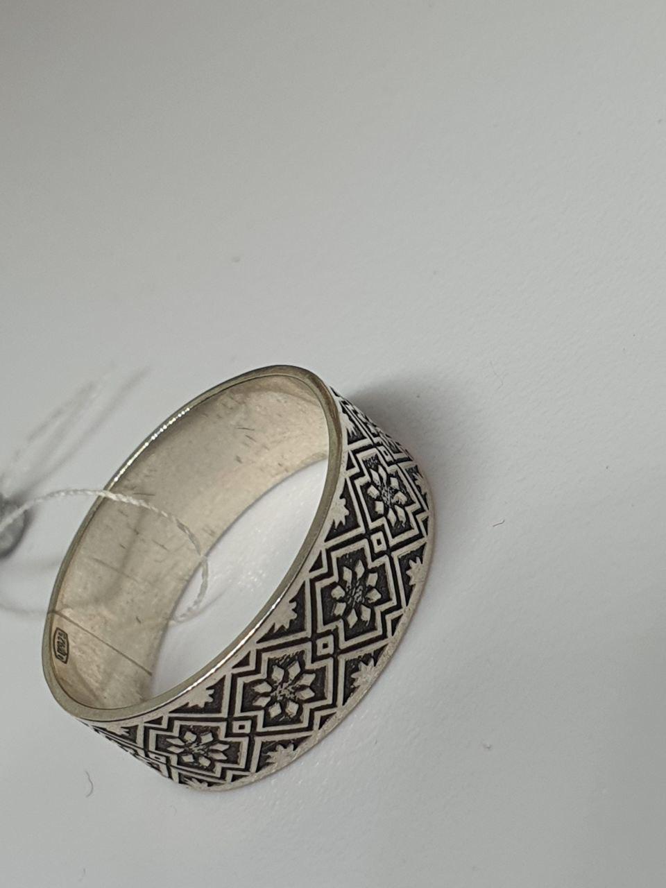 Каблучка Українська вишиванка срібний 925 проба (26943941) - фото 7
