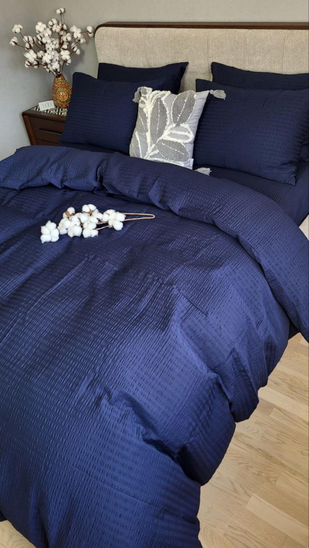 Комплект постільної білизни Кіс S3025 сатин Premium Gofre полуторний/наволочки 50х70/70х70 см (6432) - фото 6