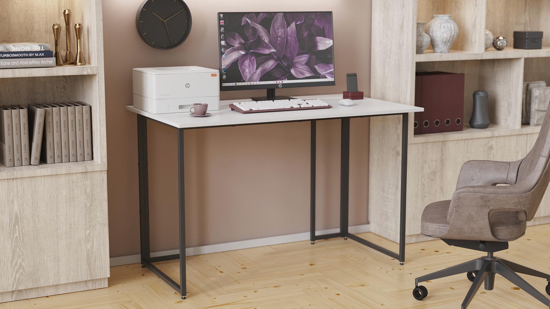 Компьютерный стол Ferrum-decor Ханна ДСП 16 мм 75x140x70 см Черный/Белый (FRD-103521) - фото 1 Компьютерный стол Ferrum-decor Ханна ДСП 16 мм 75x140x70 см Черный/Белый (FRD-103521) - фото 1