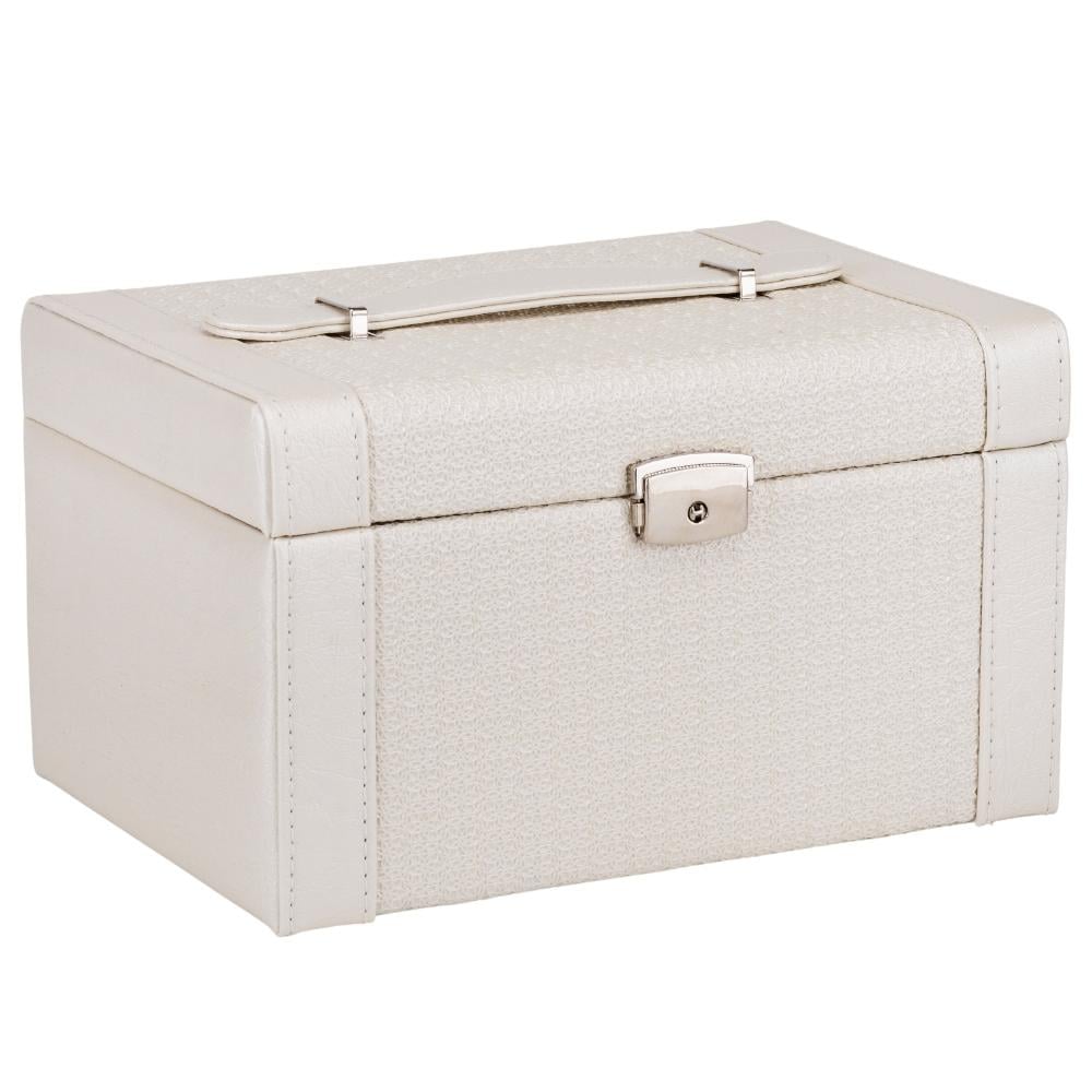 Шкатулка для украшений Грация из экокожи с отделением для сережек Белый (99-81-9189-001.2)