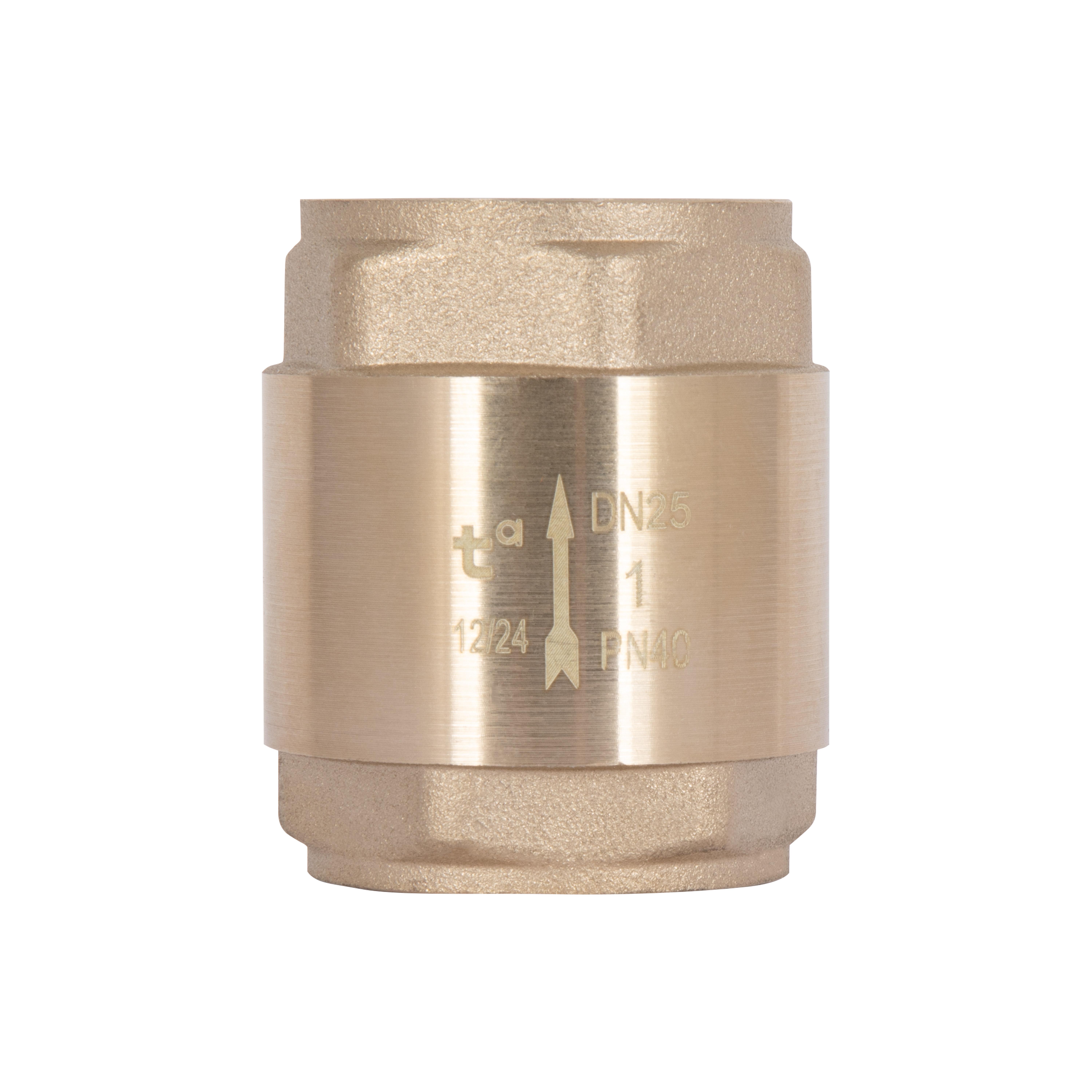 Обратный клапан Thermo Alliance Base 1"ВВ Slim с латунным штоком (TAB240W25S)