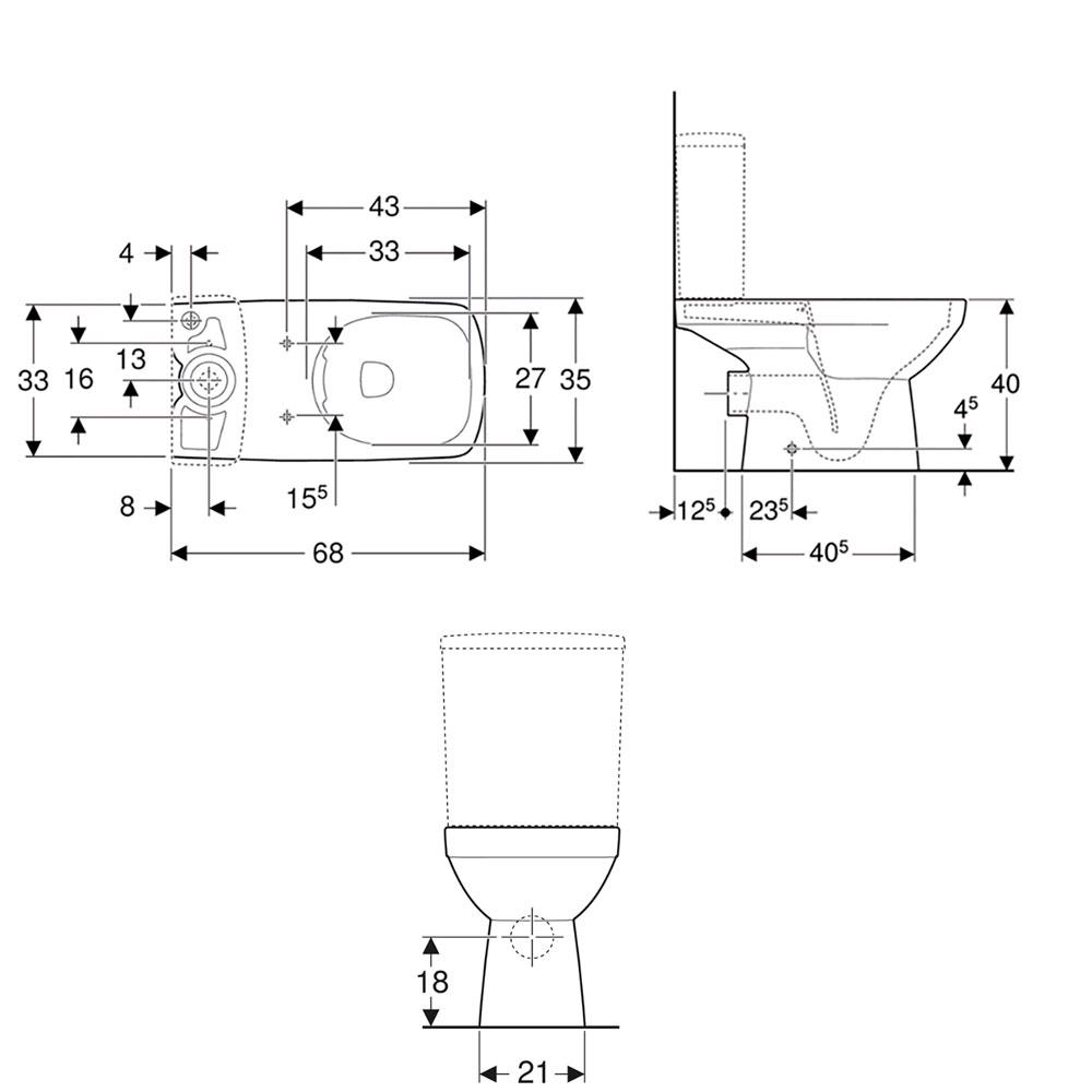 Унітаз підлоговий Geberit Selnova Square 501.563.01.7 без бачка безобідковий без сидіння (174316) - фото 2 Унітаз підлоговий Geberit Selnova Square 501.563.01.7 без бачка безобідковий без сидіння (174316) - фото 2