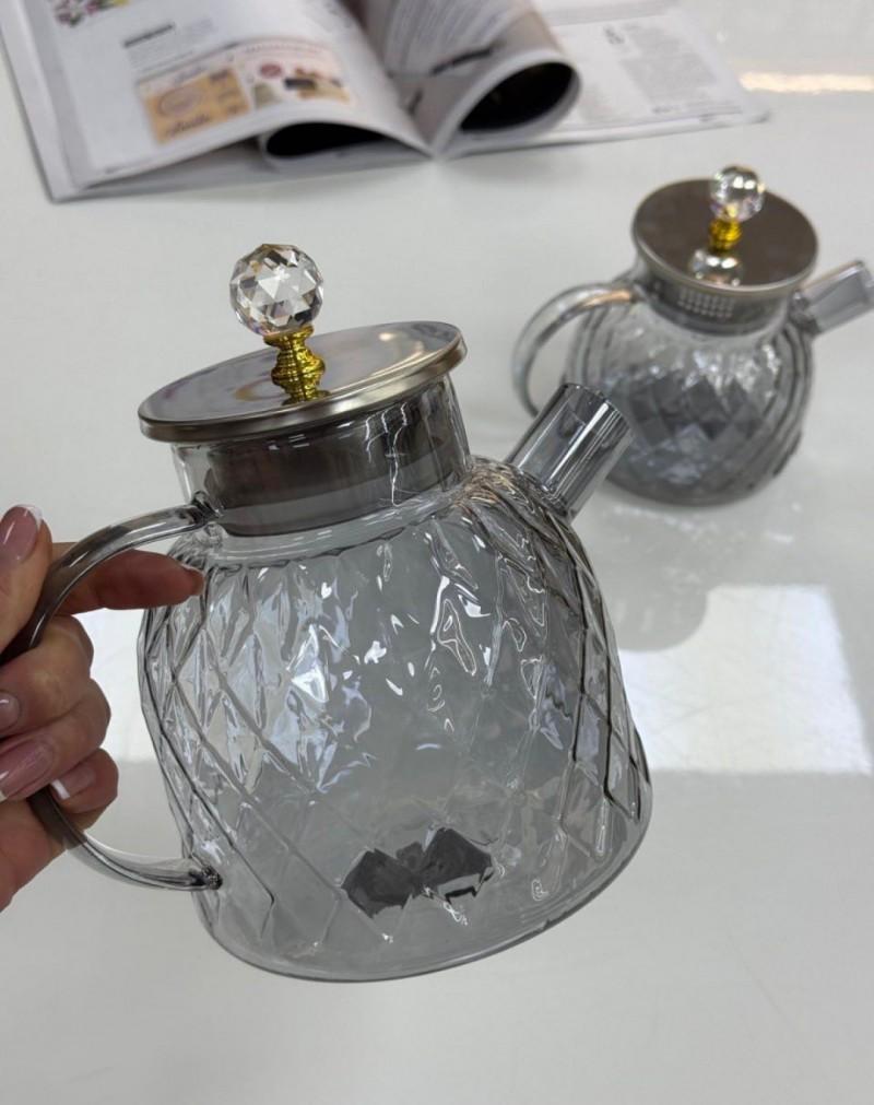 Заварочный чайник Ромб 1000 мл Серебряный (102-1181) - фото 4