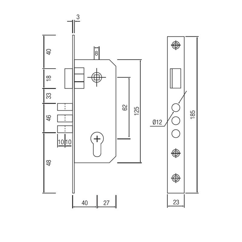 Комплект врізного замка з ручками SIBA Saros 62 мм, темне золото/матове темне золото (А34 3К21 11 SET) - фото 4 Комплект врізного замка з ручками SIBA Saros 62 мм, темне золото/матове темне золото (А34 3К21 11 SET) - фото 4