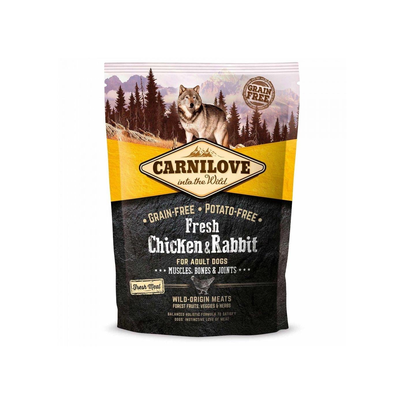 Корм сухой для взрослых собак Carnilove Dog Fresh Chicken&Rabbit с курицей и кроликом 1,5 кг